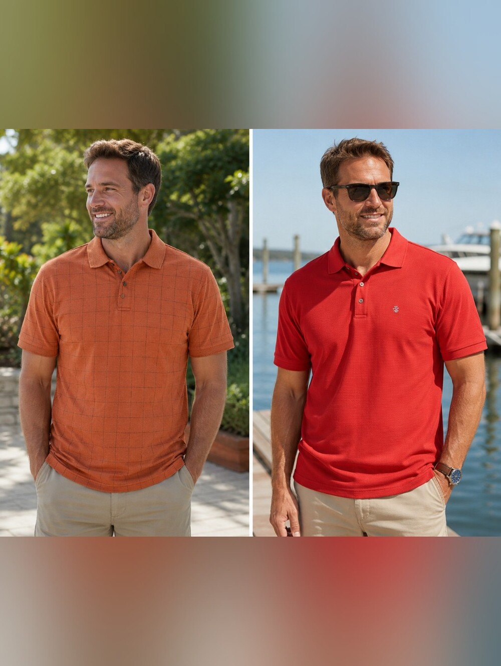 IZOD Golf Mens Performance Polo Shirts Size XXL Orange/Red Lot 2 Business Casual